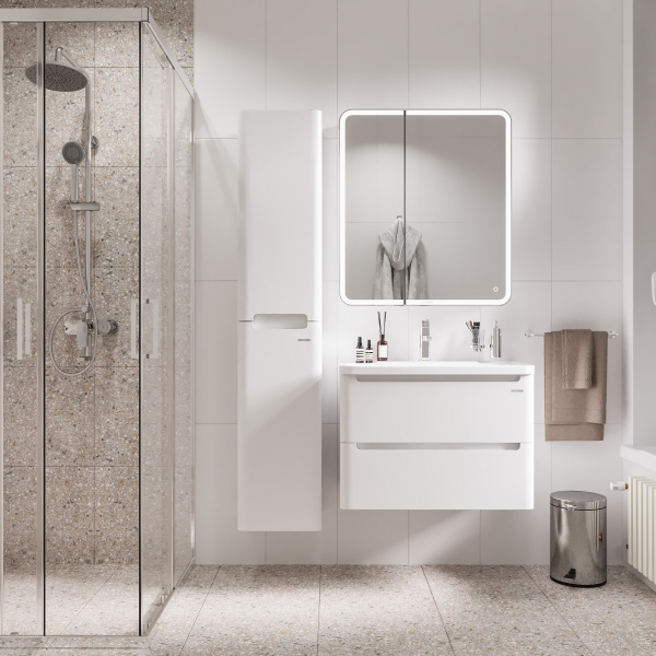 Тумба под раковину в ванной подвесная Grossman АДЕЛЬ-70 см, белая